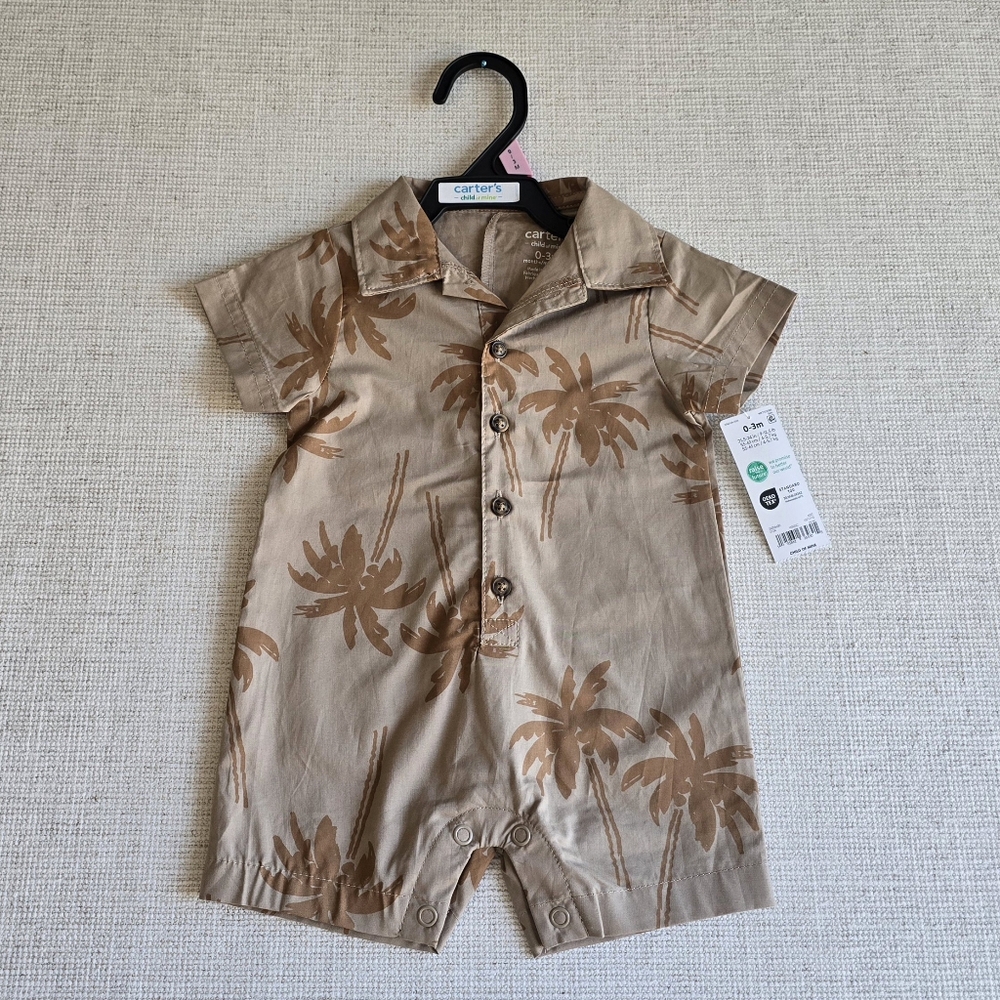 Carter's child of mine baby tan romper